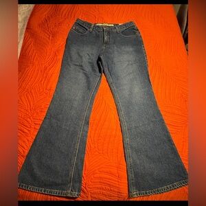 Mudd Dark Blue Flare long Jeans woman juniors Size 13